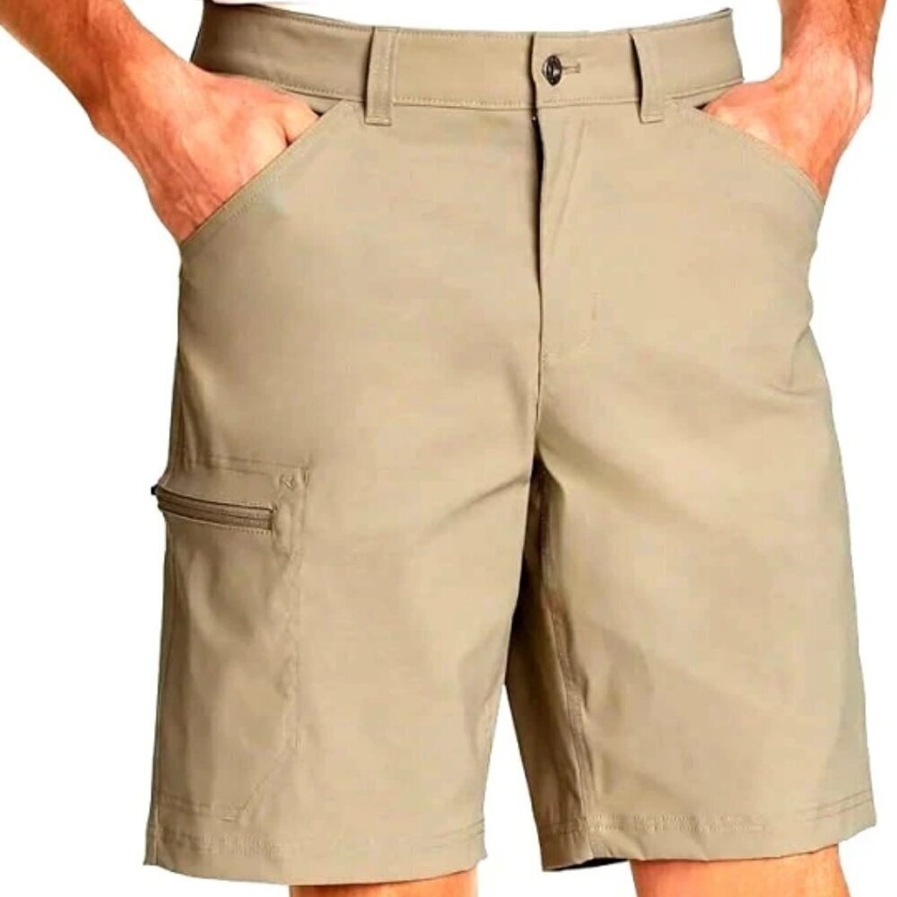 NWOT Eddie Bauer Men's Size 30 Cargo Shorts Khaki Nylon/Spandex Blend